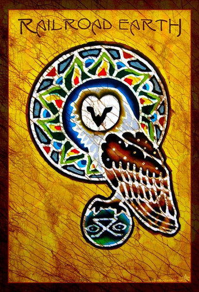 Artist's Proof RailRoad Earth "Barn Owl" Batik Print